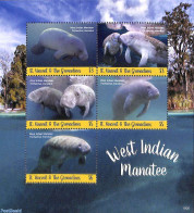 Saint Vincent 2019 West Indian Manatee 5v M/s, Mint NH, Nature - Sea Mammals - St.Vincent (1979-...)