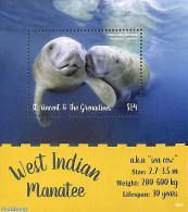 Saint Vincent 2019 West Indian Manatee S/s, Mint NH, Nature - Sea Mammals - St.Vincent (1979-...)