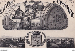 Y20-63) ISSOIRE - SOUVENIR - 3 VUES - BON VIN A BOIRE BELLE FILLE A VOIRE -  ( 2 SCANS ) - Issoire