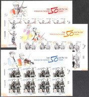 Israel 2014 Fiddler On The Roof 3 M/s, Imperforated, Mint NH, Nature - Performance Art - Horses - Music - Unused Stamps (with Tabs)