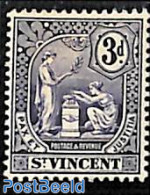 Saint Vincent 1907 3d, Stamp Out Of Set, Unused (hinged) - St.Vincent (1979-...)