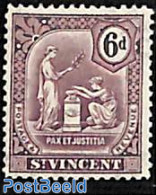 Saint Vincent 1909 6d, Stamp Out Of Set, Unused (hinged) - St.Vincent (1979-...)
