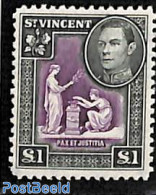 Saint Vincent 1938 1 Pound, Stamp Out Of Set, Unused (hinged) - St.Vincent (1979-...)