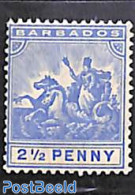 Barbados 1905 2.5d, WM Multiple Crown-CA, Stamp Out Of Set, Mint NH - Barbades (1966-...)