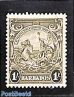 Barbados 1938 1sh, Perf. 13.5:13, Stamp Out Of Set, Unused (hinged) - Barbades (1966-...)