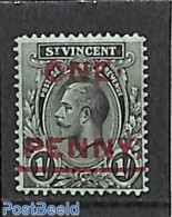 Saint Vincent 1915 Overprint 1v, Unused (hinged) - St.Vincent (1979-...)