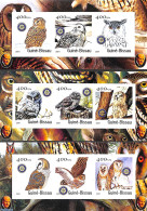 Guinea Bissau 2001 Owls, Rotary 3 M/s, Imperforated, Mint NH, Nature - Various - Birds - Owls - Rotary - Rotary Club