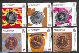 Alderney 2021 50 Years Decimalisation 6v, Mint NH, Various - Money On Stamps - Coins