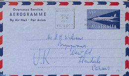 Australia 1964 Aerogramme 10d To UK, Used Postal Stationary, Transport - Aircraft & Aviation - Lettres & Documents