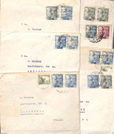 Spain 1946 Lot With 7 Covers, Sent To Holland, Postal History - Brieven En Documenten