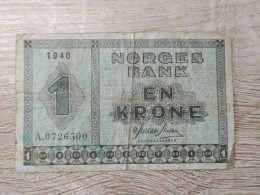 Norway 1 Kroner 1940 - Norvège