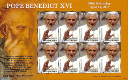 Micronesia 2007 Pope Benedict XVI M/s, Mint NH, Religion - Pope - Pausen