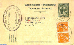 Mexico 1937 Postcard 2c, Uprated, Used Postal Stationary - Mexique