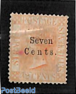 Malaysia 1879 Straits Settlements, Seven Cents On 32c, Used Stamps - Autres & Non Classés