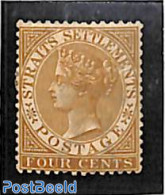 Malaysia 1883 Straits Settlements, 4c, WM Crown-CA, Stamp Out Of Set, Unused (hinged) - Other & Unclassified