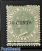 Malaysia 1891 Straits Settlements, 10 CENTS On 24c, Unused (hinged) - Autres & Non Classés
