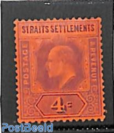 Malaysia 1902 Straits Settlements,  4c, Stamp Out Of Set, Unused (hinged) - Sonstige & Ohne Zuordnung