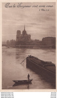 75) PARIS - LA SEINE AU QUAI DE LA TOURNELLE - QUE LE SEIGNEUR SOIT AVEC VOUS . 2 THES 3,16 - ( PENICHE - 2 SCANS ) - De Seine En Haar Oevers