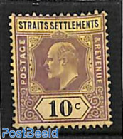 Malaysia 1902 Straits Settlements, 10c, Stamp Out Of Set, Unused (hinged) - Andere & Zonder Classificatie