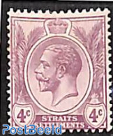 Malaysia 1908 Straits Settlements, 4c, Stamp Out Of Set, Unused (hinged) - Andere & Zonder Classificatie