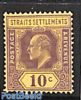Malaysia 1906 Straits Settlements, 10c, Stamp Out Of Set, Unused (hinged) - Andere & Zonder Classificatie