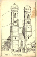 71606268 Muenchen Frauenkirche Zeichnung Muenchen - Muenchen