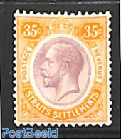 Malaysia 1922 Straits Settlements, 35c, Yellow Orange, Stamp Out Of Set, Unused (hinged) - Other & Unclassified