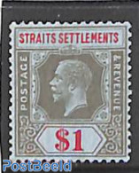 Malaysia 1921 Straits Settlements, $1, Stamp Out Of Set, Unused (hinged) - Sonstige & Ohne Zuordnung
