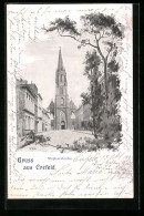 AK Crefeld, Strassenpartie Mit Stephanskirche  - Autres & Non Classés