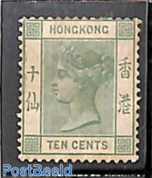 Hong Kong 1882 10c Green, Stamp Out Of Set, Unused (hinged) - Unused Stamps