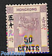 Hong Kong 1891 50 CENTS On 48c, Unused (hinged) - Unused Stamps