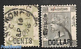 Hong Kong 1898 Overprints 2v, Used, Used Stamps - Gebraucht