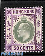 Hong Kong 1904 50c, WM Multiple CA, Stamp Out Of Set, Unused (hinged) - Neufs