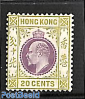 Hong Kong 1907 20c, Stamp Out Of Set, Unused (hinged) - Neufs