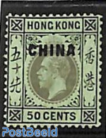 China (before 1949) 1917 50c, British Post, WM Mult. Crown-CA, Stamp Out Of Set, Unused (hinged) - Other & Unclassified