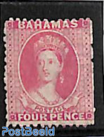 Bahamas 1863 4d Rosa, WM Crown-CC, Perf. 12.5, Unused, Unused (hinged) - Other & Unclassified