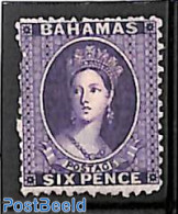Bahamas 1863 6d, WM Crown-CC, Perf. 12.5, Unused Without Gum, Unused (hinged) - Autres & Non Classés