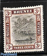 Brunei 1907 3c, WM Mult.CA, Stamp Out Of Set, Unused (hinged), Transport - Ships And Boats - Boten