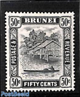 Brunei 1947 50c, Perf. 14, WM Script.CA, Stamp Out Of Set, Unused (hinged), Transport - Ships And Boats - Schiffe