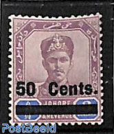 Malaysia 1903 Johore, 50c On 3$, Stamp Out Of Set, Unused (hinged) - Autres & Non Classés