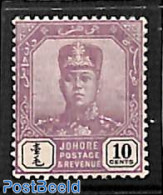 Malaysia 1910 Johore, 10c, WM Multiple Rose, Stamp Out Of Set, Unused (hinged) - Other & Unclassified