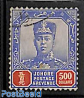 Malaysia 1922 Johore, $500, (Fiscally) Used, Used Stamps - Autres & Non Classés