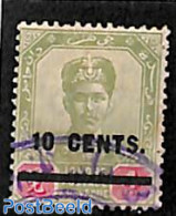 Malaysia 1903 Johore, 10c On 4c, (fiscally) Used, Used Stamps - Sonstige & Ohne Zuordnung