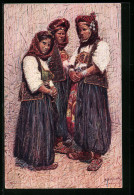 Künstler-AK Bosnien-Hercegovina, Drei Frauen In Trachtenkleidung  - Unclassified