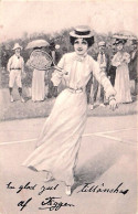 Illustrateur   - Gravure - Joueuse De Tennis - 1902 - Cachet KARLSTAD - 1900-1949