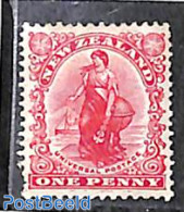New Zealand 1909 1d, New Plate, Coated Paper 1v, Unused (hinged) - Neufs