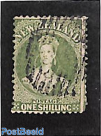 New Zealand 1864 1sh, WM-Star, Used, Used Stamps - Gebruikt