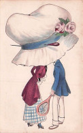 Illustrateur   - TENNIS - Jeune Femme Au Grand Chapeau Avec Monsieur  - Autres & Non Classés