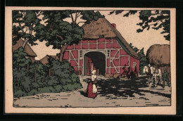 Steindruck-AK Bauernhaus In Schleswig-Holstein  - Autres & Non Classés