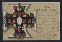 Künstler-AK Bruno Bürger & Ottillie Nr. 8753: Ein Deutscher Gruss, Wappen Der Fürstentümer, Von Waldeck-Pyrmont  - Royal Families